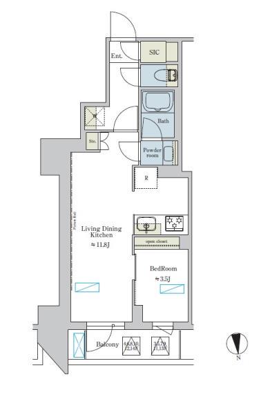 BRILLIA IST 浅草(1LDK/3階)の間取り写真