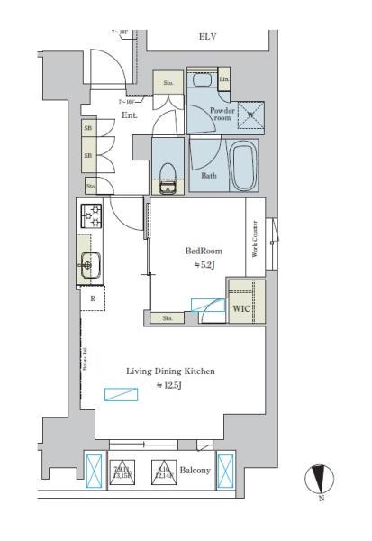 BRILLIA IST 浅草(1LDK/11階)の間取り写真