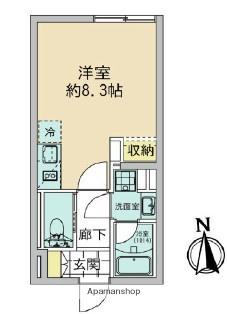 FOLSCLASS東蒲田(ワンルーム/1階)の間取り写真