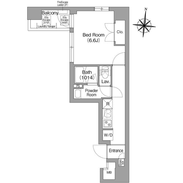 コンフォリア・リヴ木場イーストⅡ(1K/6階)の間取り写真