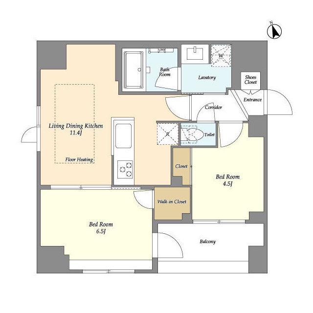 MODIER GINZA イースト(2LDK/2階)の間取り写真