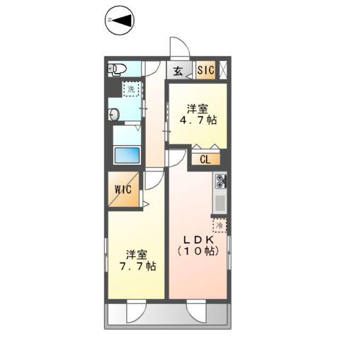 三好3丁目マンション工事(2LDK/1階)の間取り写真