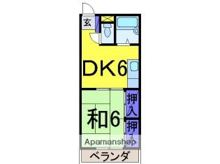 ソルトハイムⅡ(1DK/3階)の間取り写真