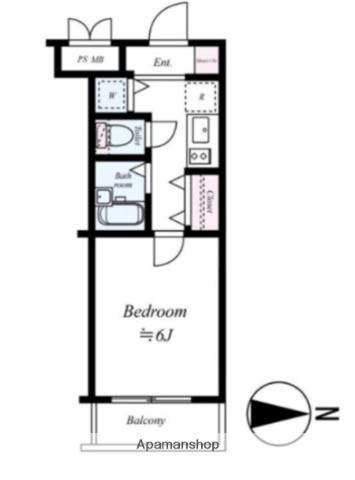レジオス池上(1K/2階)の間取り写真