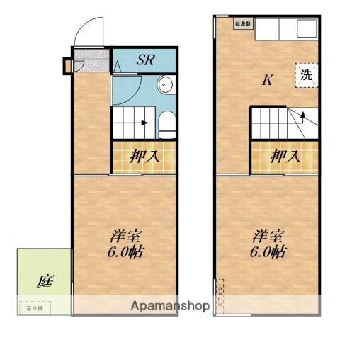 カサブランカ(2K/1階)の間取り写真