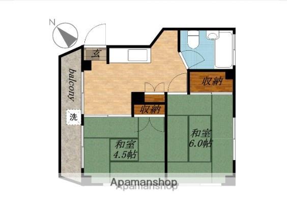 三恵ハウス(2DK/3階)の間取り写真