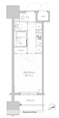 スペーシア梅屋敷 7階階 間取り