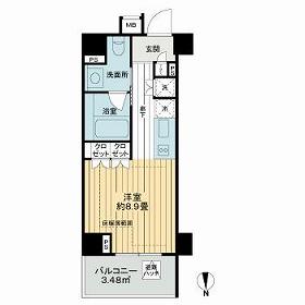 レジデンシャルステート白金(ワンルーム/7階)の間取り写真