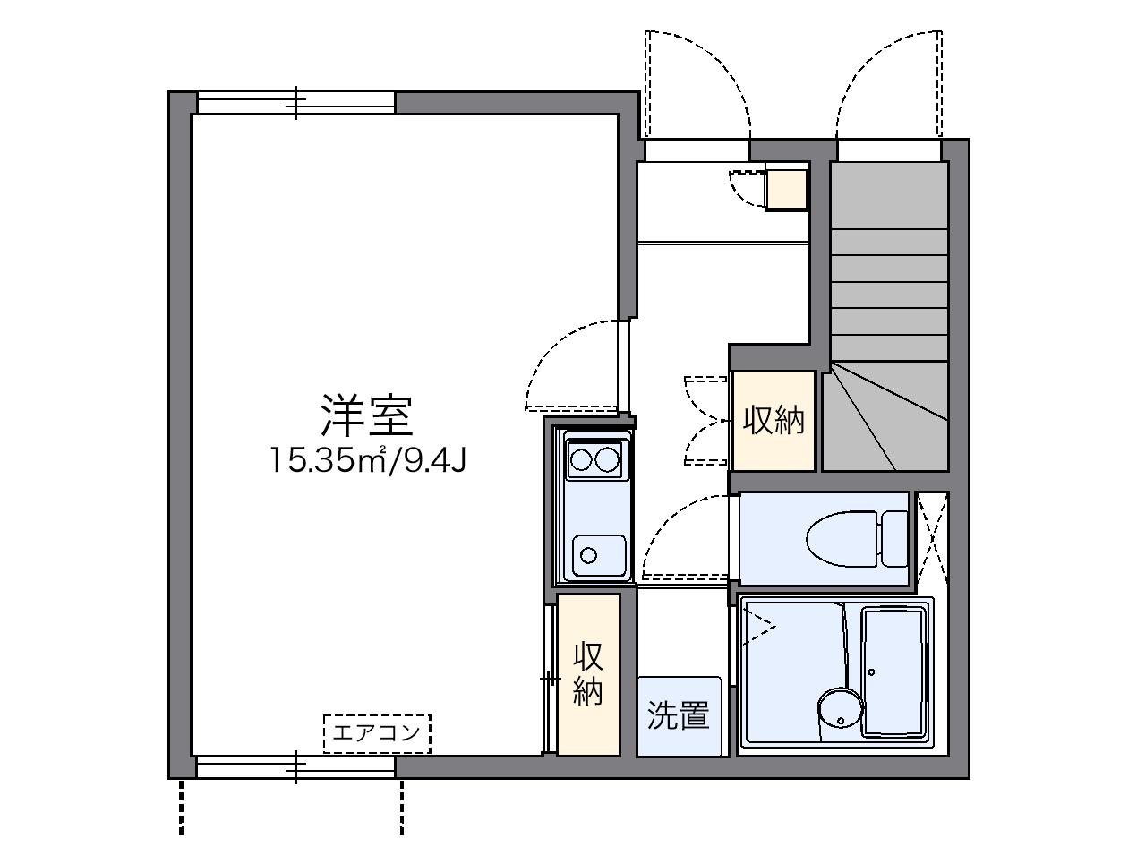 レオネクストわかば 1(1K/1階)の間取り写真