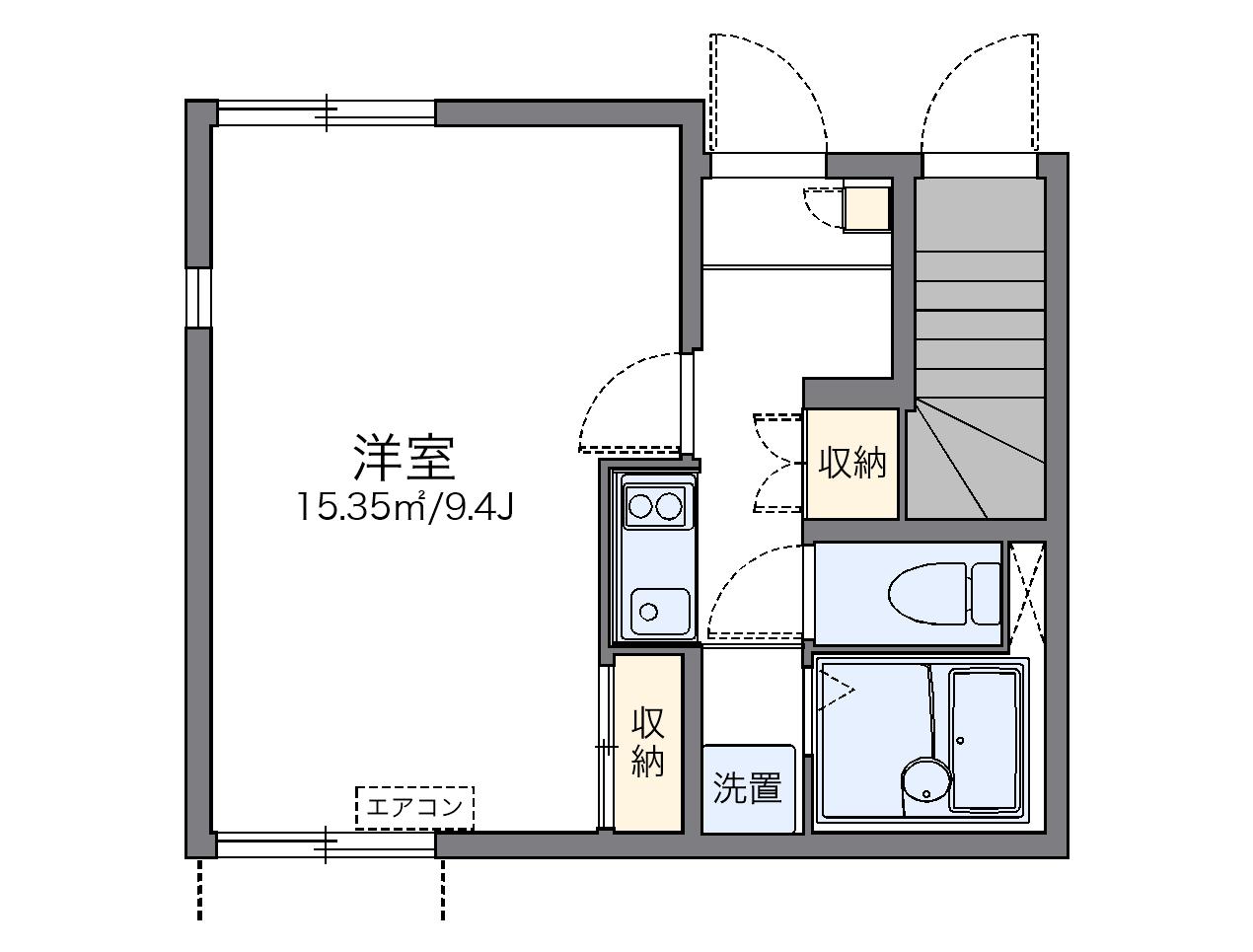 レオネクストわかば 1(1K/1階)の間取り写真