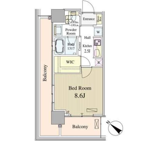 ルミレイス豊洲(1K/12階)の間取り写真