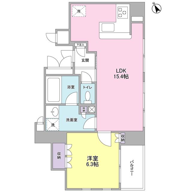 グランカーサ銀座イースト(1LDK/2階)の間取り写真