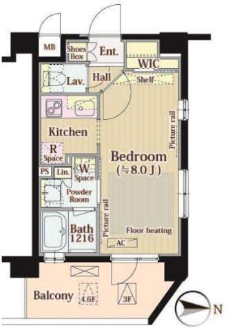 MIA CASA Ⅱ(1K/5階)の間取り写真