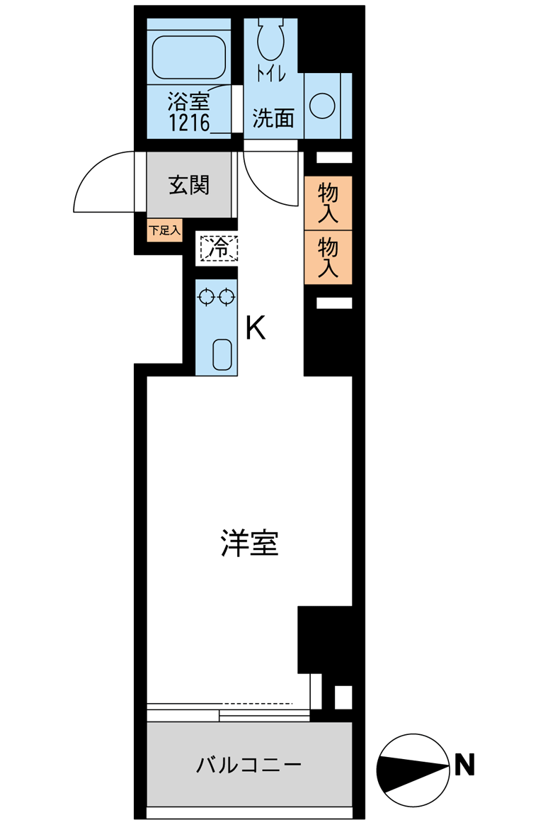 アーデン芝公園(ワンルーム/2階)の間取り写真