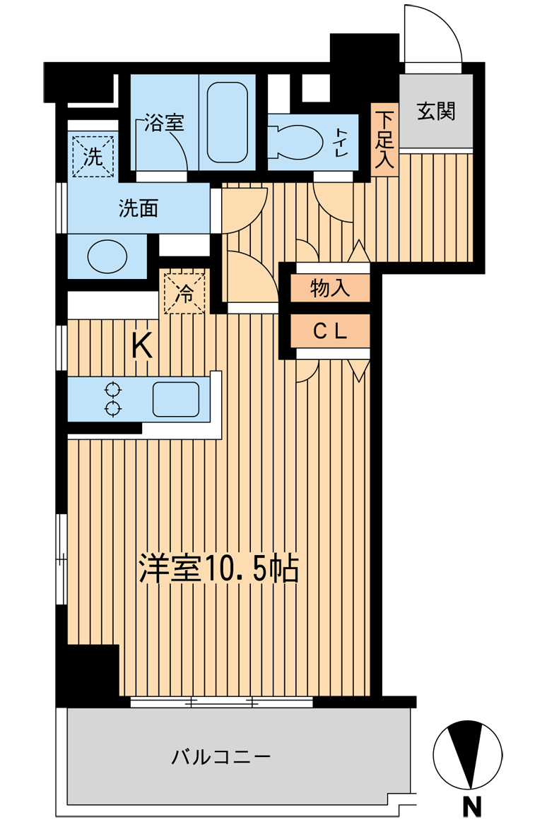 芝公園アパートメント(ワンルーム/2階)の間取り写真