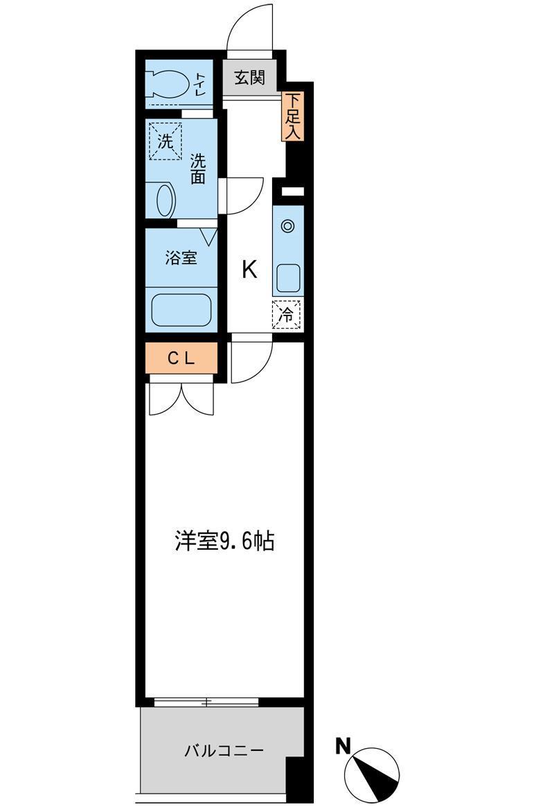 フィオーレ月島(1K/2階)の間取り写真