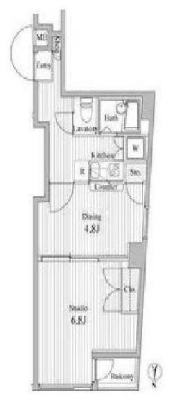 FORTISⅡ(1DK/2階)の間取り写真