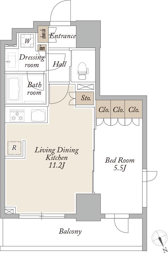 プライマル浅草言問通(1LDK/9階)の間取り写真