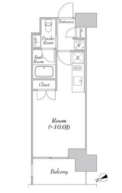 カナルフロント芝浦(ワンルーム/8階)の間取り写真