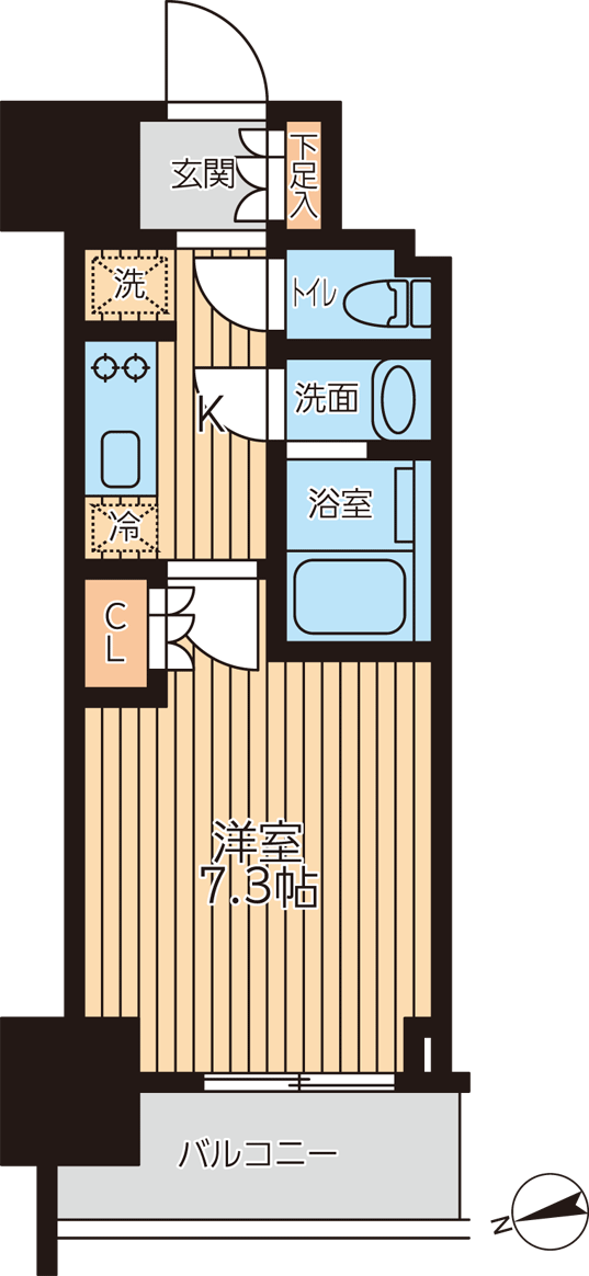 クロスレジデンス蒲田Ⅱ(1K/11階)の間取り写真