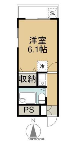 パールハイツ(1K/2階)の間取り写真