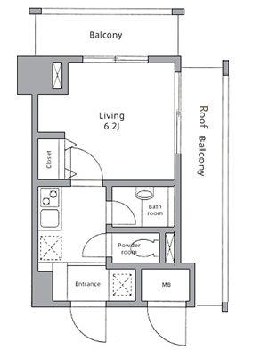 レジディア東品川(1K/10階)の間取り写真