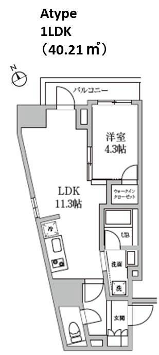 レジディア日本橋馬喰町Ⅱ(1LDK/4階)の間取り写真