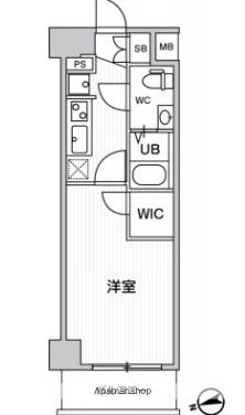 GENOVIA蒲田ⅡSKYGARDEN(1K/3階)の間取り写真