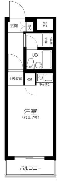 品川大井町スカイレジテル(ワンルーム/5階)の間取り写真