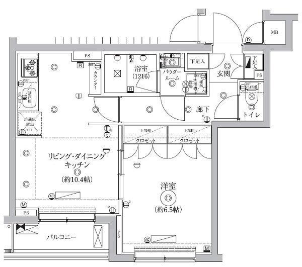 セジョリ鵜の木(1LDK/2階)の間取り写真