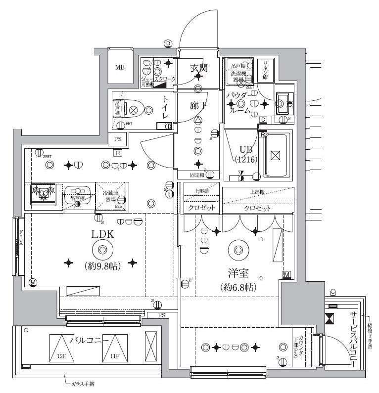 セジョリ浅草(1LDK/13階)の間取り写真