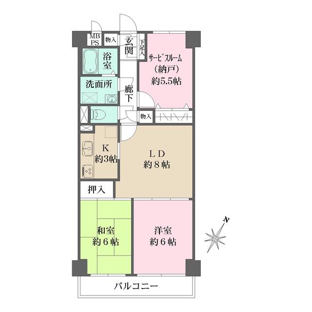 NICハイム北品川(2SLDK/2階)の間取り写真