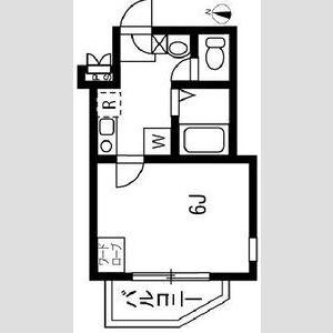 ブロッサムテラス下丸子(1K/1階)の間取り写真