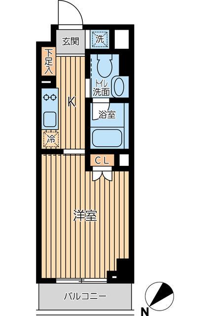 オーキッドレジデンス蔵前2(1K/4階)の間取り写真
