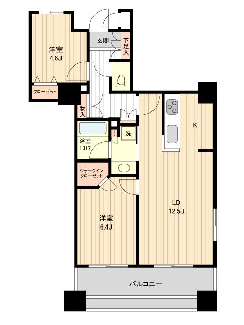 HF銀座レジデンスイースト(2LDK/8階)の間取り写真