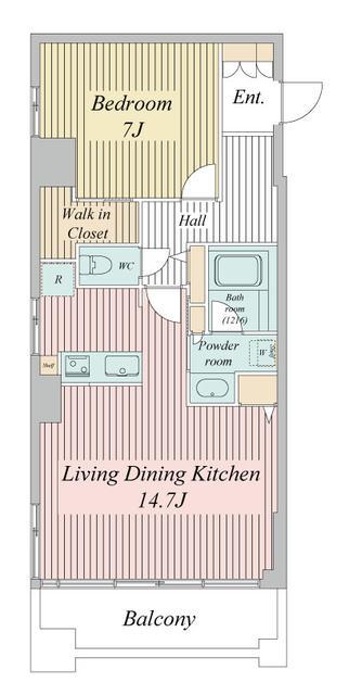 ドゥーエ清澄白河(1LDK/4階)の間取り写真