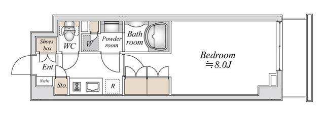 リテラス馬込(1K/5階)の間取り写真