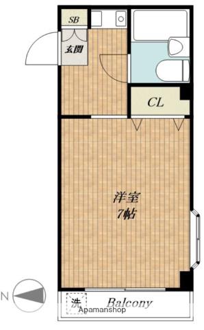 ハイツニッシンⅢ(ワンルーム/4階)の間取り写真
