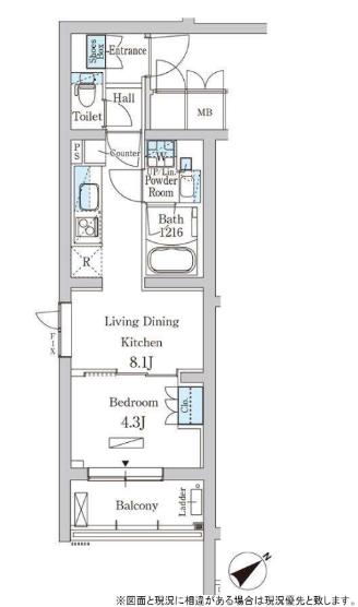 パークアクシス北千束MOCXION(1LDK/2階)の間取り写真