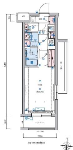 リヴシティ本羽田(1K/2階)の間取り写真