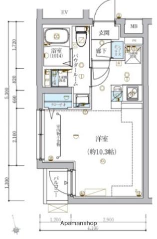 ECREDE蒲田(ワンルーム/3階)の間取り写真