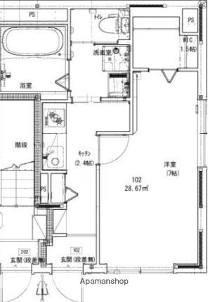 ナークニク(1K/1階)の間取り写真