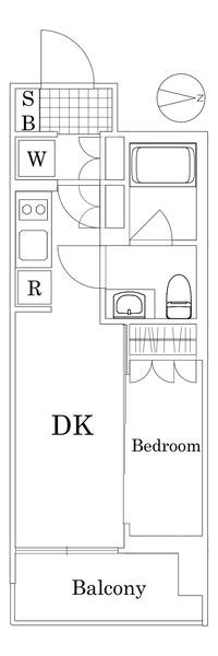 ザ・レジデンス・オブ・トーキョーH20 ネクサス(1DK/7階)の間取り写真