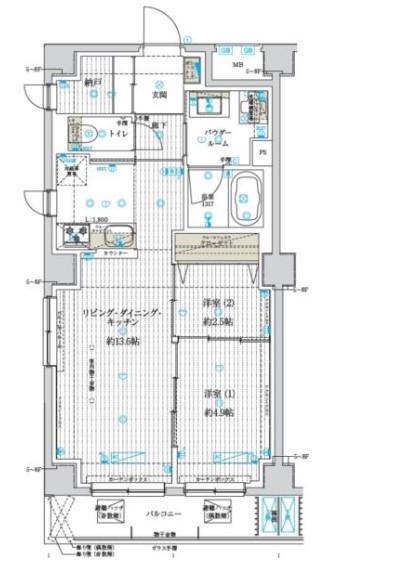 アスブルーム奥浅草(1SLDK/5階)の間取り写真