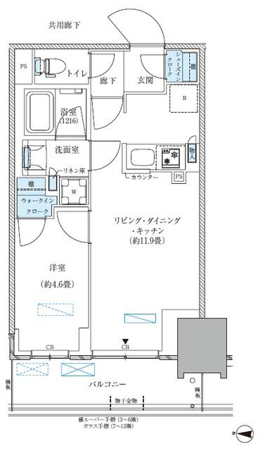 パークアクシス西大島コンフォートスクエア(1LDK/6階)の間取り写真