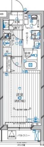 レガリス蒲田(1K/4階)の間取り写真
