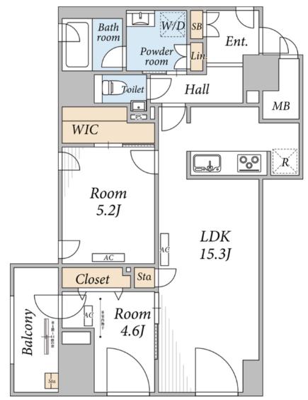 THE MAYFAIR(2LDK/7階)の間取り写真