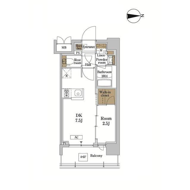 RJRプレシア蒲田(1DK/3階)の間取り写真