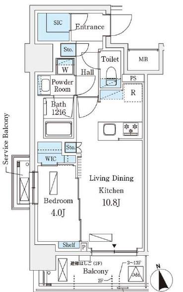 シーズンフラッツ浅草六丁目(1LDK/2階)の間取り写真
