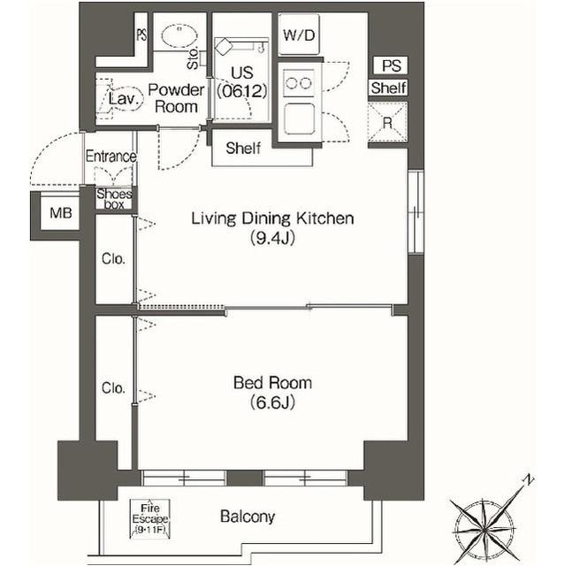 ユーレジデンス高輪台(1LDK/7階)の間取り写真